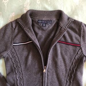 Tommy Hilfiger knit zip-up sweater - size XS - Y2K classic style